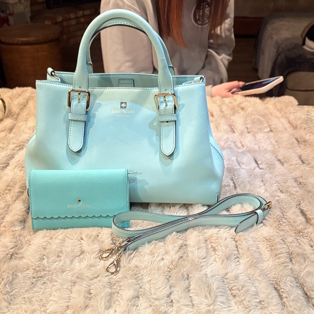 Kate Spade Aqua Satchel and Wallet Set